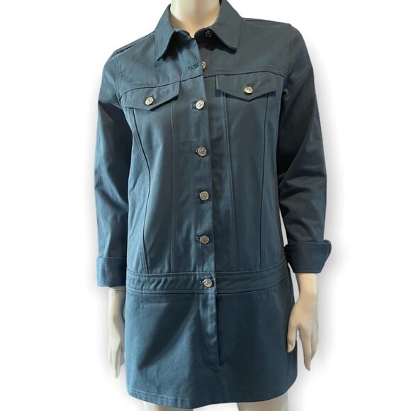 zara • Denim Button Down Long Sleeves Mini Dress - Picture 2 of 10
